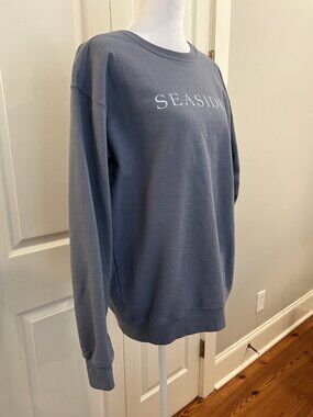 Seaside Florida Blue Crewneck Sweatshirt 30A The New Town Old Ways NWOT- Size M